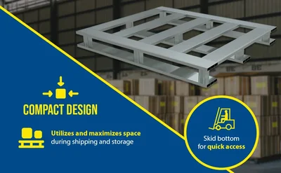 Vestil Aluminum Skid Bottom Pallet 47-7/8 In. x 42 In. x 5-1/16 In. 6000 Lb. Capacity Silver - product feature image