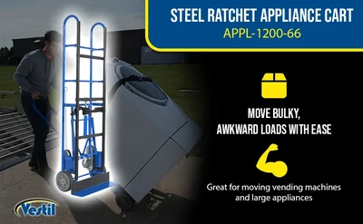 Vestil APPL-1200-66 Steel Ratchet Appliance Cart - product feature image