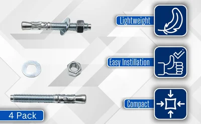 Vestil AS-383-4PK Concrete Sleeve Anchor Bolts - product feature image