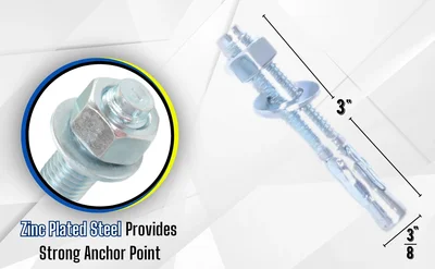 Vestil AS-383-4PK Concrete Sleeve Anchor Bolts - product feature image