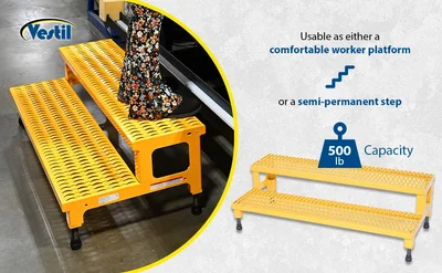 Vestil ASP-48 Steel Adjustable Step Mate Stand - product feature image