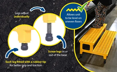 Vestil ASP-48 Steel Adjustable Step Mate Stand - product feature image