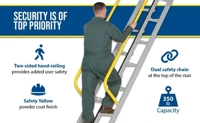 Vestil ATS-14-68-HDG Galvanized Alternate Tread Stair - product feature image