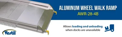 Vestil Aluminum Wheel Walk Ramp Steel Hook Style 52 In. x 28 In. 3000 Lb. Capacity Silver - product feature image