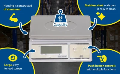 Vestil BDSC-66 Aluminum/Stainless Steel Parts Scale - product feature image