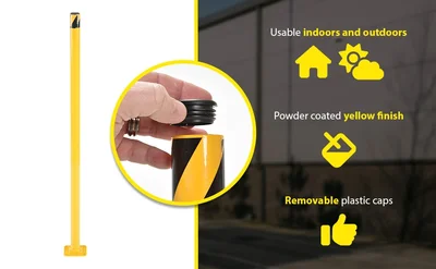 Vestil BOL-42-2 Steel Pipe Safety Bollard - product feature image