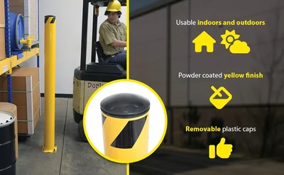 Vestil BOL-72-5.5 Steel Pipe Safety Bollard - product feature image