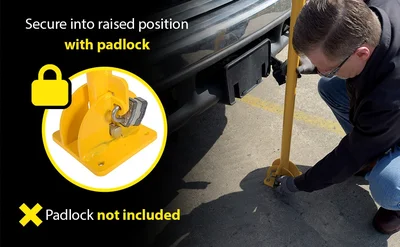 Vestil BOL-FD-36-Y Steel Fold-Down Galvanized Bollard - product feature image