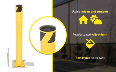 Vestil BOL-RF-42-4.5 Steel Surface Mounted Removable Pipe Safety Bollard - product feature image