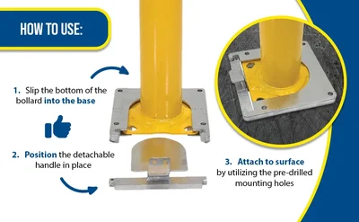 Vestil BOL-RF-BASE Removable Bollard Base Additional - product feature image