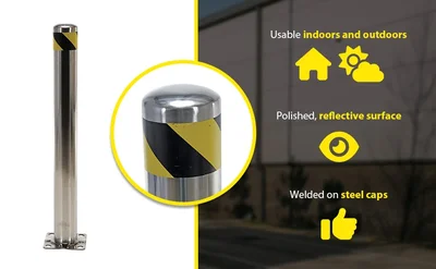 Vestil BOL-SS-36-4.5 Stainless Steel Pipe Safety Bollard - product feature image