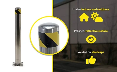 Vestil BOL-SS-42-4.5 Stainless Steel Pipe Safety Bollard - product feature image