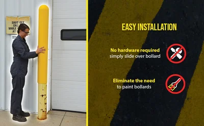 Vestil BPC-7 Low Density Polyethylene Bollard Post Cover - product feature image