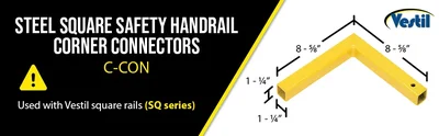 Vestil C-CON Safety Handrail Corner Connectors - product feature image