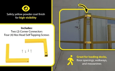 Vestil C-CON Safety Handrail Corner Connectors - product feature image