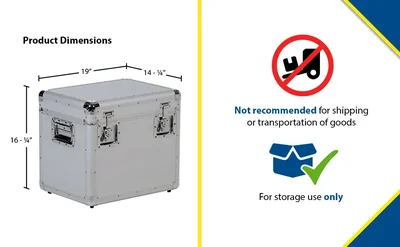 Vestil CASE-S Aluminum Small Storage Case Silver - product feature image