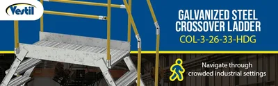 Vestil Galvanized Steel Crossover Ladder 3 Step 23-1/2 In. x 48 In. 500 Lb. Capacity Silver - product feature image