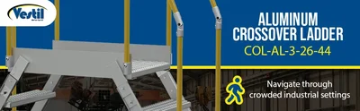 Vestil Aluminum Crossover Ladder 3 Step 60 x 29-1/8 In. Platform 500 Lb. Capacity Silver - product feature image