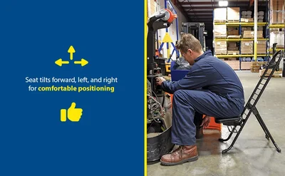 Vestil CPRO-600 Steel Height Ergonomic Worker Chair - product feature image