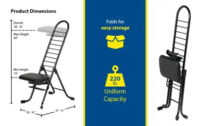 Vestil CPRO-600 Steel Height Ergonomic Worker Chair - product feature image