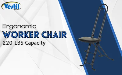 Vestil CPRO-800LP Steel Height Ergonomic Worker Chair - product feature image