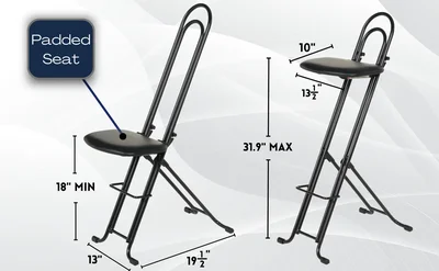 Vestil CPRO-800LP Steel Height Ergonomic Worker Chair - product feature image