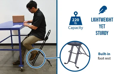 Vestil CPRO-800LP Steel Height Ergonomic Worker Chair - product feature image