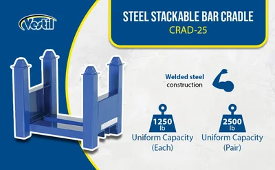Vestil CRAD-25 Steel Stackable Bar Cradle - product feature image
