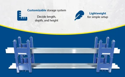 Vestil CRAD-25 Steel Stackable Bar Cradle - product feature image