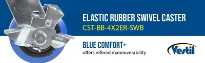 Vestil CST-BB-4X2ER-SWB Elastic Rubber Swivel With Brake Caster - product feature image
