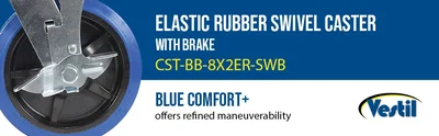 Vestil CST-BB-8X2ER-SWB Elastic Rubber Swivel With Brake Caster - product feature image