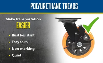 Vestil CST-BN-6X2PUP-SWB Polyurethane Swivel With Brake Caster - product feature image