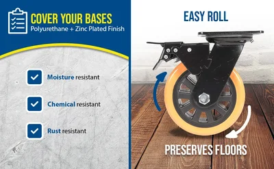 Vestil CST-BN-6X2PUP-SWTB Polyurethane Swivel With Total Brake Caster - product feature image