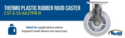 Vestil CST-E-SS-6X2TPR-R Thermoplastic Rubber Rigid Caster - product feature image
