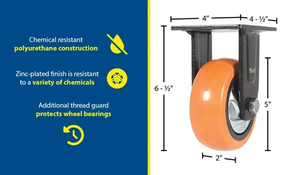 Vestil CST-E6-5X2PUP-R Polyurethane Rigid Caster - product feature image