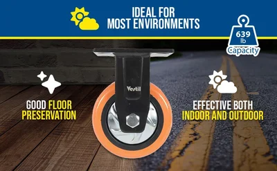 Vestil CST-E6-5X2PUP-R Polyurethane Rigid Caster - product feature image