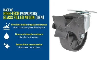 Vestil CST-HLD-6X2GFN-SWTB1 Light Duty Glass Filled Nylon Swivel - product feature image