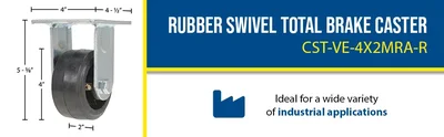 Vestil CST-VE-4X2MRA-R Rubber Rigid Caster - product feature image