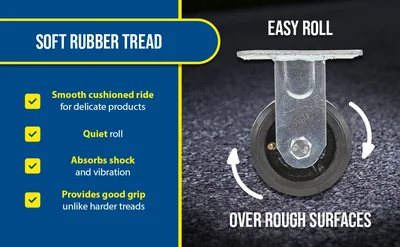 Vestil CST-VE-4X2MRA-R Rubber Rigid Caster - product feature image