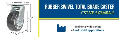 Vestil CST-VE-5X2MRA-S Rubber Swivel Caster - product feature image