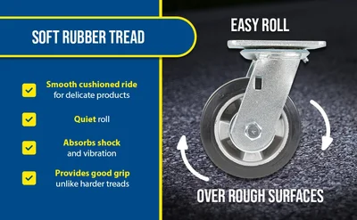 Vestil CST-VE-5X2MRA-S Rubber Swivel Caster - product feature image