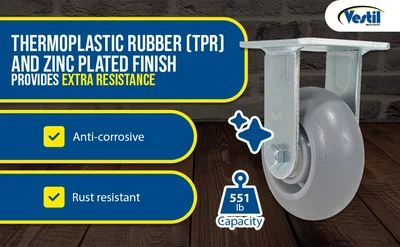 Vestil CST-VE-5X2TPR-R Thermoplastic Rubber Rigid Caster - product feature image