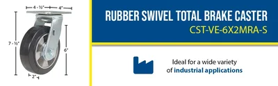Vestil CST-VE-6X2MRA-S Rubber Swivel Caster - product feature image