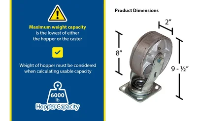 Vestil D-CK4-SC8-2 Semi Steel Caster Kit - product feature image