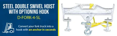 Vestil D-FORK-4-SL Steel Double Swivel Hoist Optioning Hook - product feature image