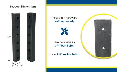 Vestil DBE-30-2 Hardened Molded Rubber Bumper - product feature image