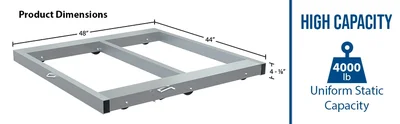 Vestil Aluminum Pallet Dolly With Tilt & Floor Lock 42 In. x 48 In. 4,000 Lb. Capacity Silver - product feature image