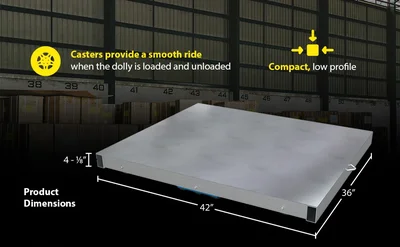 Vestil Aluminum Pallet Dolly with Solid Top Tilt 36 In. x 42 In. 8000 Lb. Capacity Silver - product feature image
