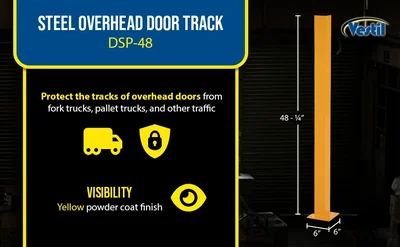 Vestil DSP-48 Steel Overhead Door Track Protector - product feature image