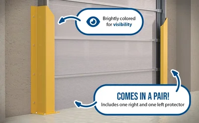 Vestil DSP-WF-48-BRL-YL Steel Overhead Door Track Protectors - product feature image